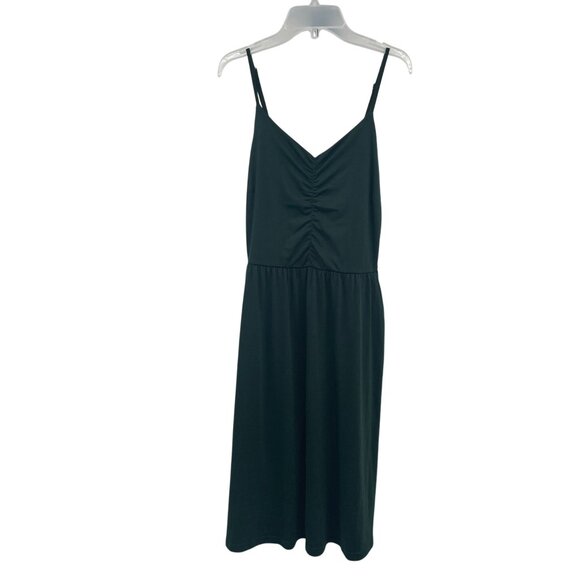 YATHON Womens Sundress Spaghetti Straps Ruched Green Size Medium NEW - Picture 1 of 9
